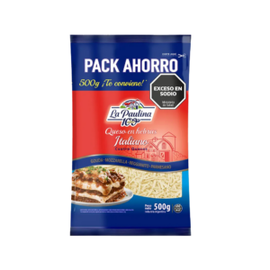 Queso Hebras Italiano La Paulina Paquete x500 g