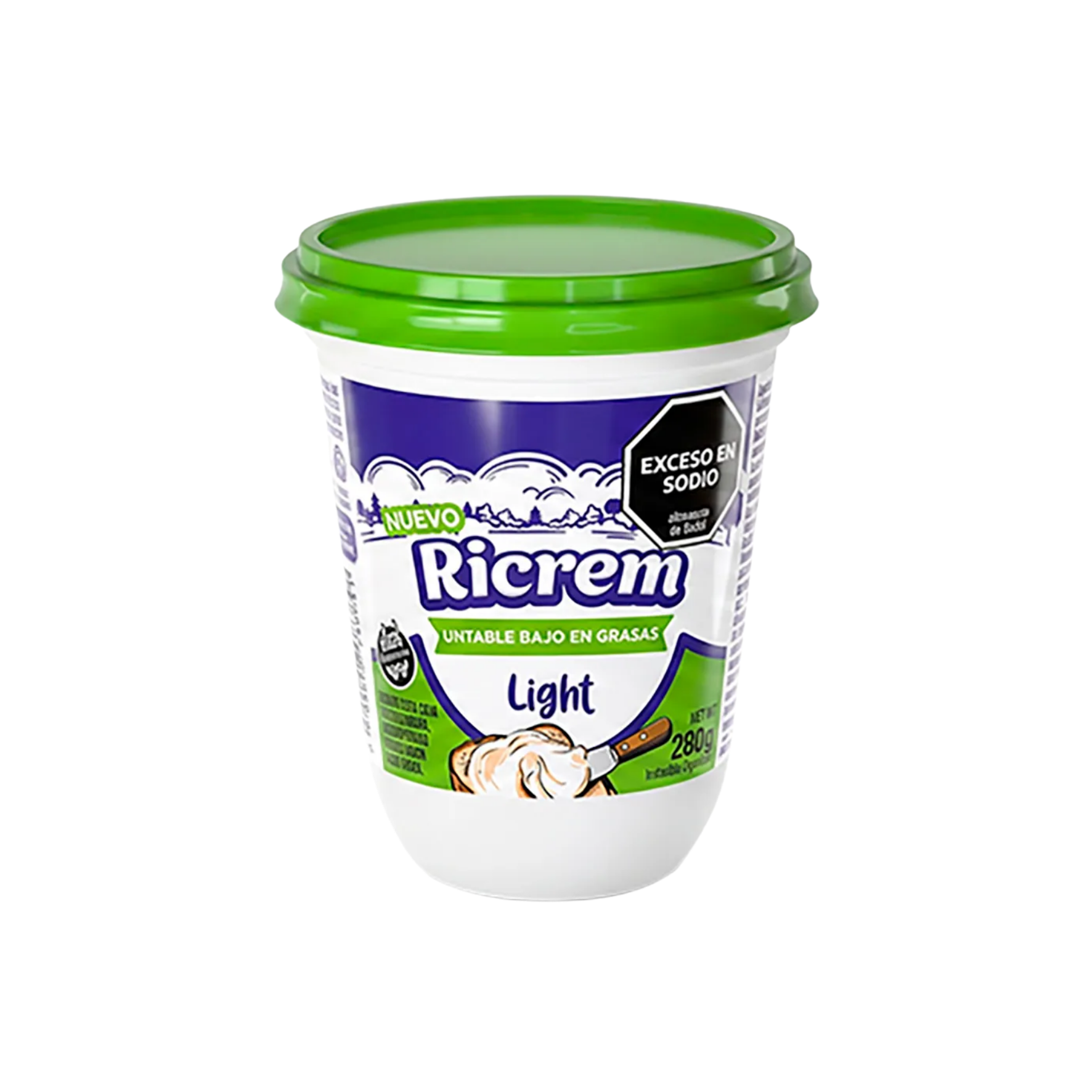 Queso Crema Light Ricrem Pote x280gr