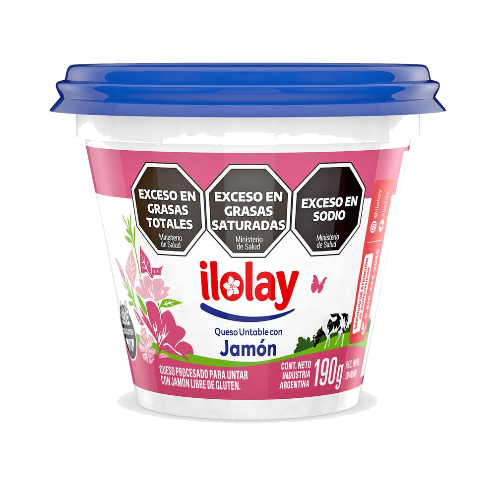 Queso Untable Jamón Ilolay Pote x190 g