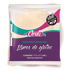 Tapa Pascualina Sin TACC Orali x380 g 2 unidades Apto Vegano